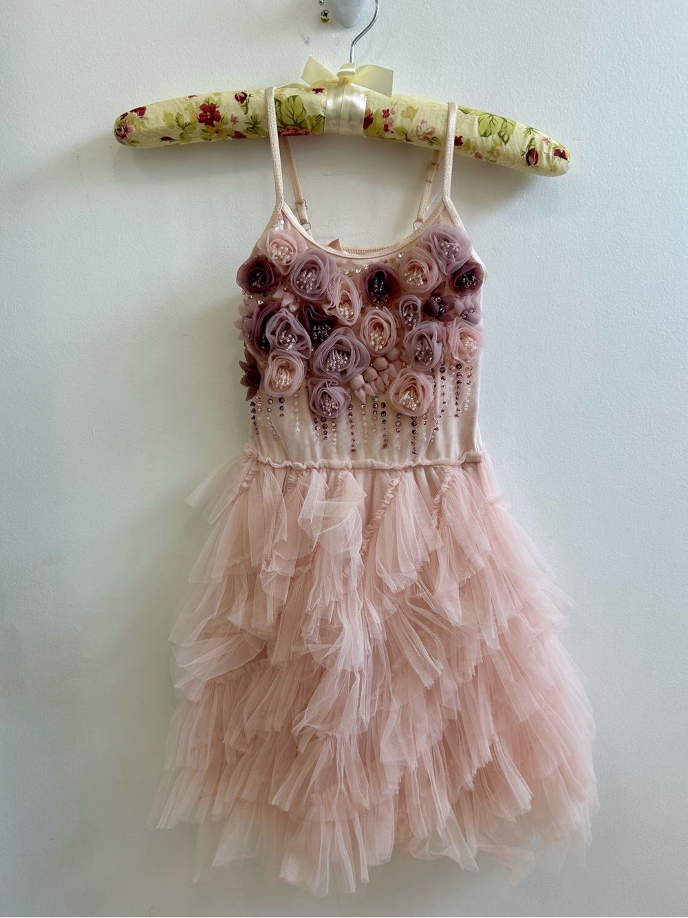 Tutu Du Monde Blush Pink Rosette Tulle Dress Size 4-5